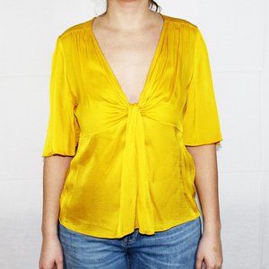 Zara | Yellow Gold Deep V Shirt